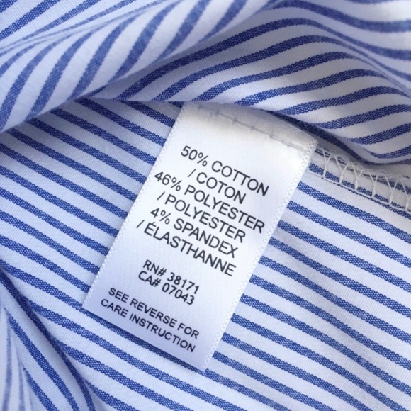 Nordstrom NYTT Ruffled Striped Blouse Blue White - Picture 5 of 5